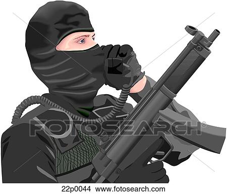 Clipart - swat giving instructions. Fotosearch