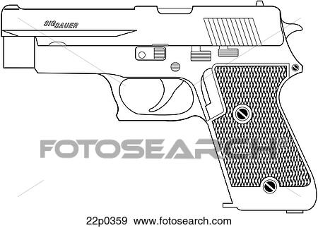 Clip Art - switzerland-sig sauer p220. Fotosearch