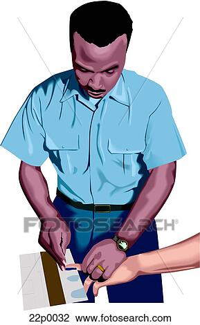 taking fingerprints View Large Clip Art Graphic Clipart - taking fingerprints. Fotosearch