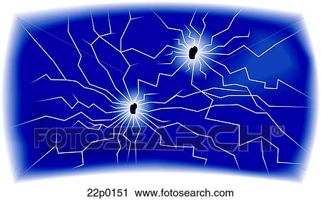 Clipart - window with bullet holes. Fotosearch