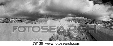 Stock Photo - Adobe Wall and Street Santa Fe NM. Fotosearch