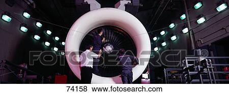 Airline Mechanics 747 Engine View Large Photo Image Stock Photo - Airline Mechanics 747 Engine . Fotosearch