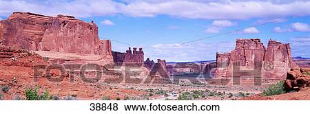 Stock Photo - Courthouse Towers Arches National Park Moab UT. Fotosearch