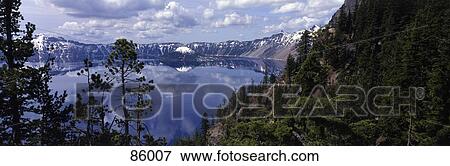 Crater Lake Crater Lake National Park OR View Large Photo Image Stock Photo - Crater Lake Crater Lake National Park OR. Fotosearch