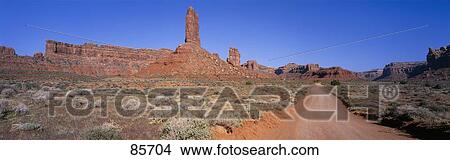 Picture - Desert Road Valley of the Gods UT. Fotosearch