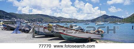 Stock Image - Fishing Boats St Thomas US Virgin Islands. Fotosearch