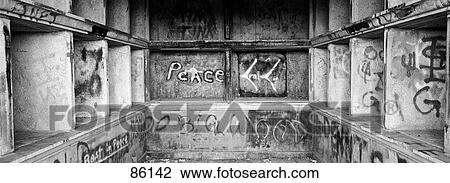Stock Image - Graffiti on Mausoleum. Fotosearch