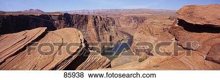 Horseshoe Bend Colorado River AZ View Large Photo Image Stock Photo - Horseshoe Bend Colorado River AZ. Fotosearch