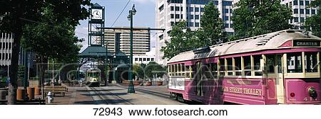 Stock Image - Main Street Trolley Memphis TN. Fotosearch