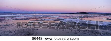 Stock Photo - Moonrise Mono Lake CA. Fotosearch
