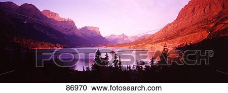 Stock Image - St Mary Lake Glacier National Park MT. Fotosearch
