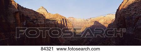 Stock Image - Sunrise Zion Canyon Canyon Overlook Zion National Park UT. Fotosearch