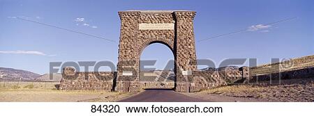 Stock Image - Welcome Sign Yellowstone National Park WY. Fotosearch