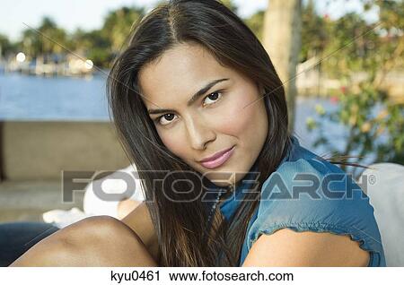 Portrait of a woman at a tourist resort View Large Photo Image Stock Image - Portrait of a woman at a tourist resort. Fotosearch