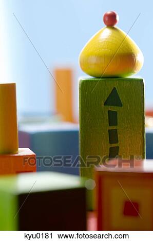 Wooden building blocks, close-up View Large Photo Image Stock Image - Wooden building blocks, close-up. Fotosearch