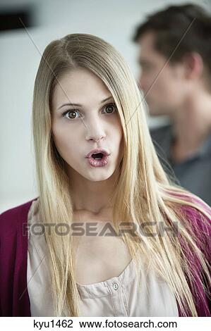 Portrait of a businesswoman looking surprised View Large Photo Image Stock Image - Portrait of a businesswoman looking surprised. Fotosearch