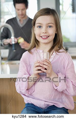 Picture - Portrait of a girl smiling. Fotosearch