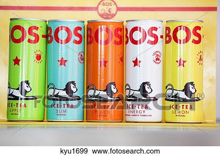 Assorted ice tea cans in a restaurant View Large Photo Image Stock Photo - Assorted ice tea cans in a restaurant. Fotosearch