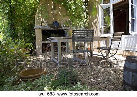 Stock Image - Backyard of a house. Fotosearch