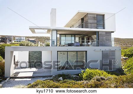 View of a modern residential structure View Large Photo Image Stock Image - View of a modern residential structure. Fotosearch