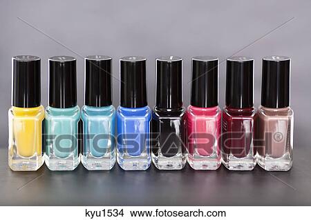 Picture - Bottles of nail polish. Fotosearch