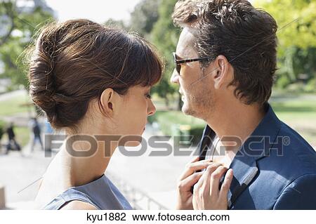 Stock Image - Romantic couple, Paris, Ile-de-France, France. Fotosearch
