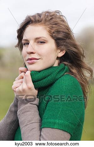 Stock Image - Portrait of a woman. Fotosearch