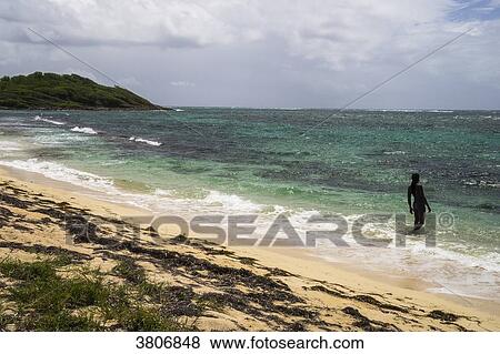 A man walking in the sea, Pointe Macre, Martinique, France View Large Photo Image Stock Photo - A man walking in the sea, Pointe Macre, Martinique, France. Fotosearch