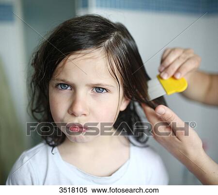 A mother passes a lice comb in the hair of her 6 years old girl View Large Photo Image Stock Photography - A mother passes a lice comb in the hair of her 6 years old girl. Fotosearch