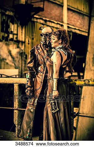 Armed steampunk couple View Large Photo Image Picture - Armed steampunk couple. Fotosearch
