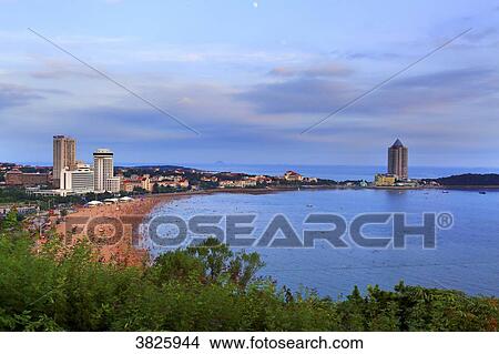 Asia, China, Shandong Province, Qingdao. Huiquan Bay, Beach Number 1 View Large Photo Image Picture - Asia, China, Shandong Province, Qingdao. Huiquan Bay, Beach Number 1. Fotosearch