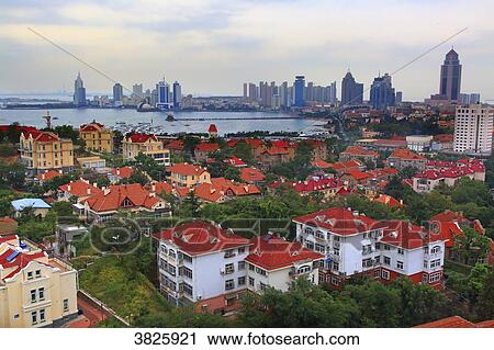 Asia, China, Shandong Province, Qingdao. Qingdao Bay View Large Photo Image Stock Image - Asia, China, Shandong Province, Qingdao. Qingdao Bay. Fotosearch