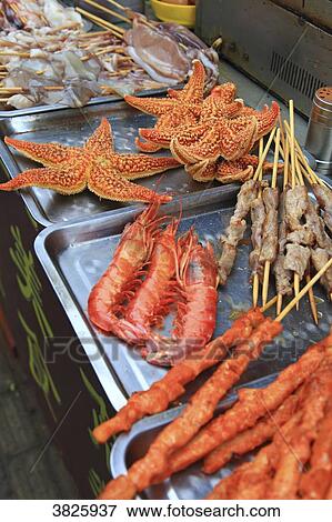 Stock Photo - Asia, China, Shandong Province, Qingdao. Food. Fotosearch