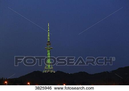 Asia, China, Shandong Province, Qingdao. Qingdao TV Tower View Large Photo Image Stock Photograph - Asia, China, Shandong Province, Qingdao. Qingdao TV Tower. Fotosearch