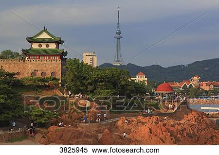 Asia, China, Shandong Province, Qingdao. Lu Xun Park View Large Photo Image Stock Photography - Asia, China, Shandong Province, Qingdao. Lu Xun Park. Fotosearch