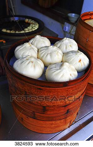 Asia, China, Shanghai.. Baozi or also called Banh bao, View Large Photo Image Stock Image - Asia, China, Shanghai.. Baozi or also called Banh bao,. Fotosearch