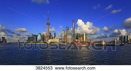 Asia, China, Shanghai.. Skyline and Huangpu View Large Photo Image Stock Image - Asia, China, Shanghai.. Skyline and Huangpu. Fotosearch
