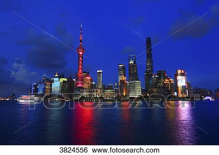 Asia, China, Shanghai.. Skyline and Huangpu View Large Photo Image Stock Photograph - Asia, China, Shanghai.. Skyline and Huangpu. Fotosearch