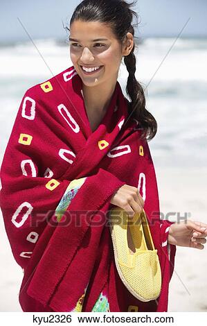 Beautiful woman enjoying on the beach View Large Photo Image Stock Photograph - Beautiful woman enjoying on the beach. Fotosearch