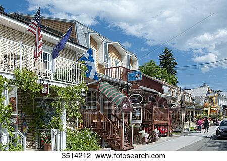 Stock Image - Canada, Province of Quebec. Baie Saint Paul. Rue Saint Jean Baptiste. Fotosearch