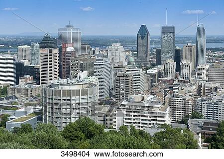 Canada. Province of Quebec, Montreal. The city seen from the belvedere of Mount Royal View Large Photo Image Picture - Canada. Province of Quebec, Montreal. The city seen from the belvedere of Mount Royal. Fotosearch