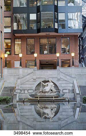 Canada. Province of Quebec, Montreal. The international district. Place Victoria. Shopping mall Centre de commerce mondial. The fountain of Amphitrite and the granite pond View Large Photo Image Picture - Canada. Province of Quebec, Montreal. The international district. Place Victoria. Shopping mall Centre de commerce mondial. The fountain of Amphitrite and the granite pond. Fotosearch