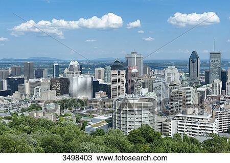 Canada. Province of Quebec, Montreal. The city seen from the belvedere of Mount Royal View Large Photo Image Stock Image - Canada. Province of Quebec, Montreal. The city seen from the belvedere of Mount Royal. Fotosearch