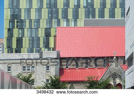 Canada. Province of Quebec, Montreal. The city center. Ontario street seen from the Place des Arts View Large Photo Image Stock Image - Canada. Province of Quebec, Montreal. The city center. Ontario street seen from the Place des Arts. Fotosearch