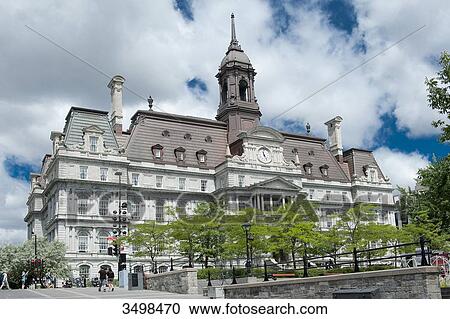 Canada. Province of Quebec, Montreal. Old town. The city hall built in 1878 View Large Photo Image Stock Image - Canada. Province of Quebec, Montreal. Old town. The city hall built in 1878. Fotosearch
