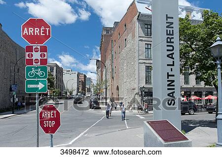 Canada. Province of Quebec, Montreal. Old town. Saint Laurent Boulevard View Large Photo Image Stock Image - Canada. Province of Quebec, Montreal. Old town. Saint Laurent Boulevard. Fotosearch