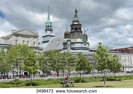 Canada. Province of Quebec, Montreal. Old town. Notre Dame de Bon Secours chapel seen from the old port View Large Photo Image Stock Image - Canada. Province of Quebec, Montreal. Old town. Notre Dame de Bon Secours chapel seen from the old port. Fotosearch