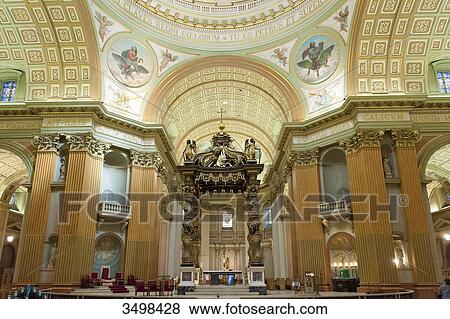 Canada. Province of Quebec, Montreal. The city center. The Marie Reine du Monde cathedral. The choir and the canopy of the high altar View Large Photo Image Stock Photo - Canada. Province of Quebec, Montreal. The city center. The Marie Reine du Monde cathedral. The choir and the canopy of the high altar. Fotosearch