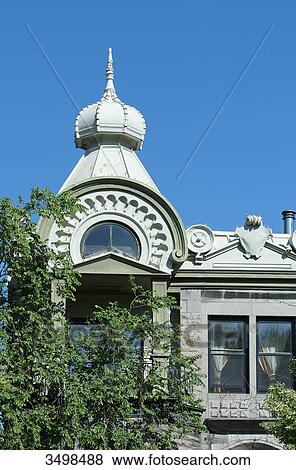 Canada, Province of Quebec. Montreal. Plateau Mont Royal district. Rachel street. Bulbous roof View Large Photo Image Stock Photo - Canada, Province of Quebec. Montreal. Plateau Mont Royal district. Rachel street. Bulbous roof. Fotosearch