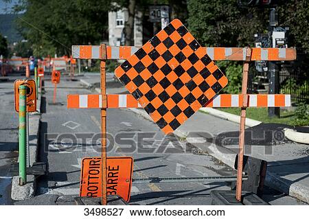 Canada, Province of Quebec. Montreal. Blocked street View Large Photo Image Stock Photo - Canada, Province of Quebec. Montreal. Blocked street. Fotosearch